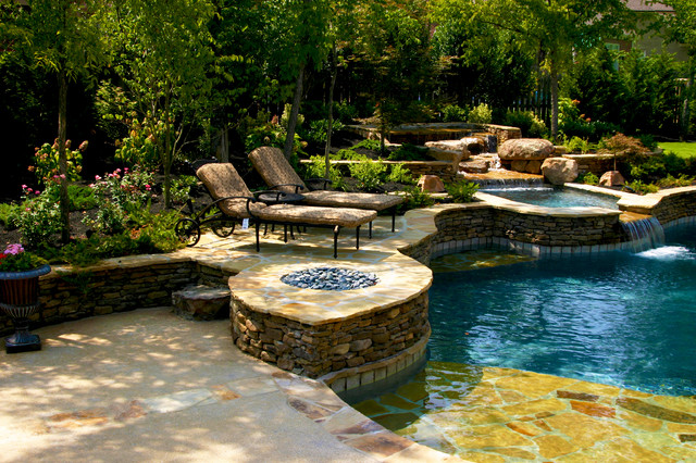 Devonshire Natural Pool Spa Design American Traditional Swimming Pool Nashville By J Brownlee Design