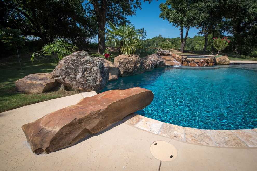 Diving Rock Tropical Pool Dallas by Allison Landscape & Pool Company Houzz