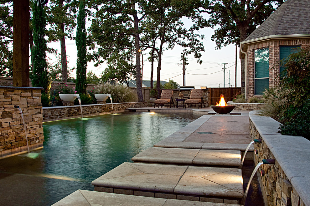 Dry Stack Custom Swimming Pool North Richland Hills, TX Rustic
