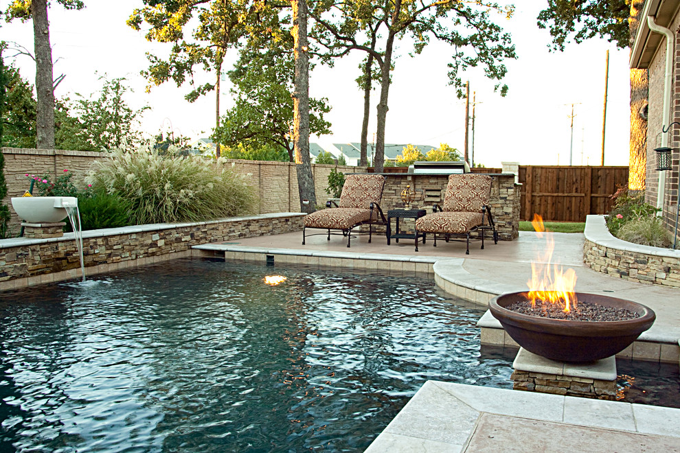 Dry Stack Custom Swimming Pool North Richland Hills, TX Rustic