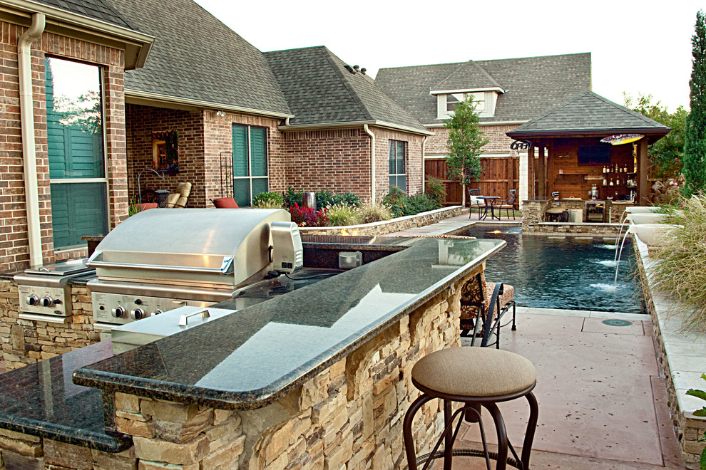 Dry Stack Custom Swimming Pool North Richland Hills, TX Rustic