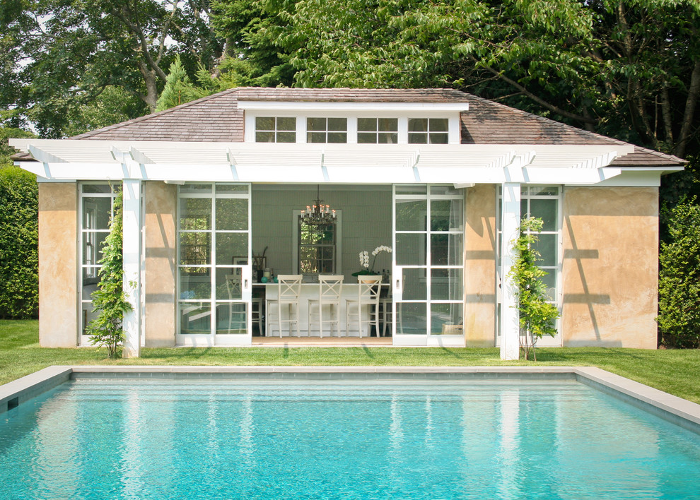 East Hampton Pool House Contemporary New York By Wettling Architects Houzz - How Much To Build A Pool House With Bathroom