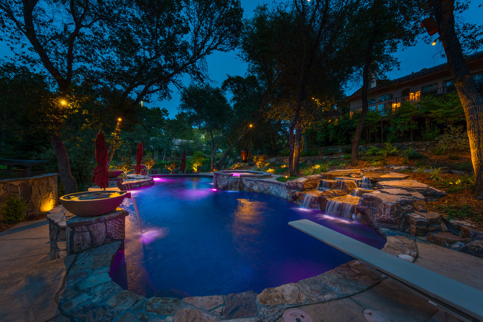 El Dorado Hills LED Pool Mediterranean Pool Sacramento by Premier Pools and Spas