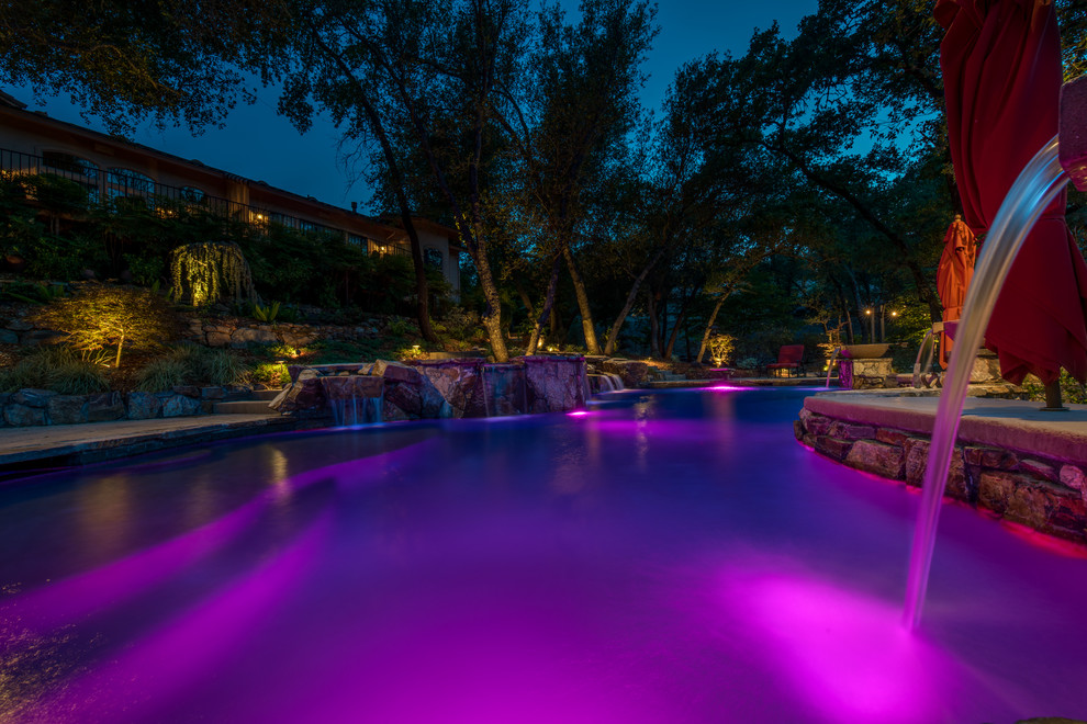 El Dorado Hills LED Pool Mediterranean Pool Sacramento by