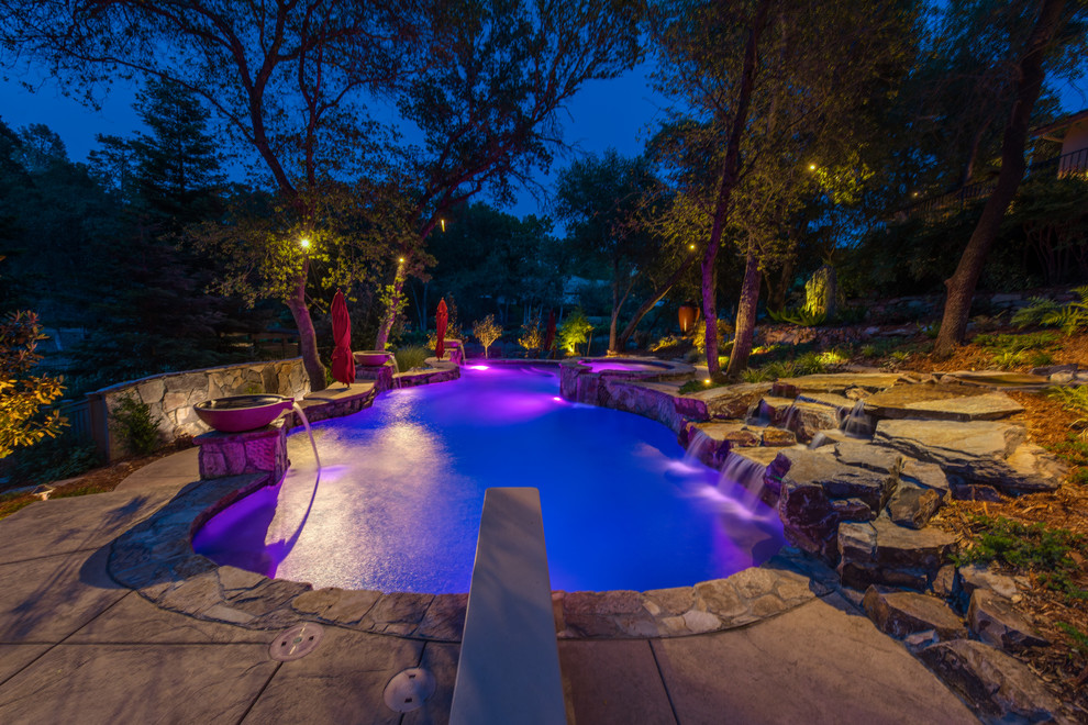 El Dorado Hills LED Pool Mediterranean Pool Sacramento by