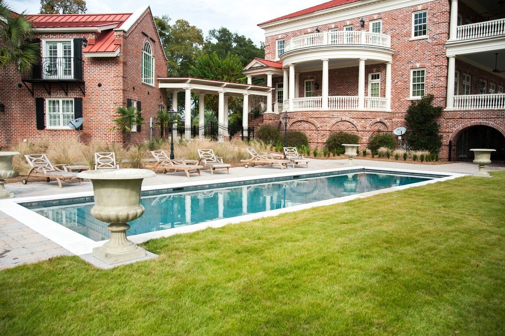 Photo of a traditional rectangular swimming pool in Charleston.