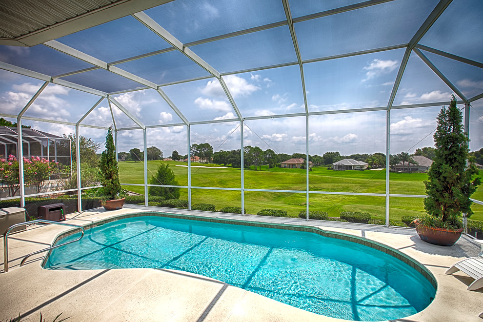 Inspiration for a contemporary swimming pool in Orlando.