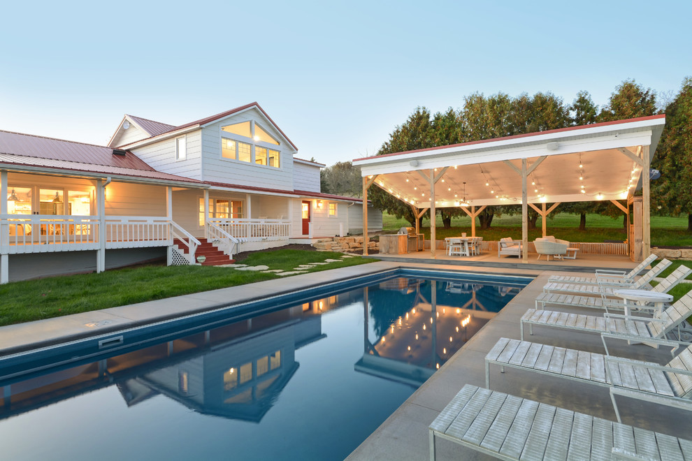 Farmhouse Fixer Upper Farmhouse Pool Chicago by Galena Hillside Homes Houzz