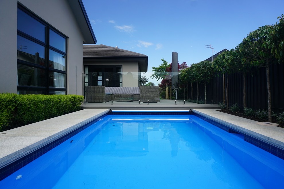 This is an example of a contemporary swimming pool in Christchurch.