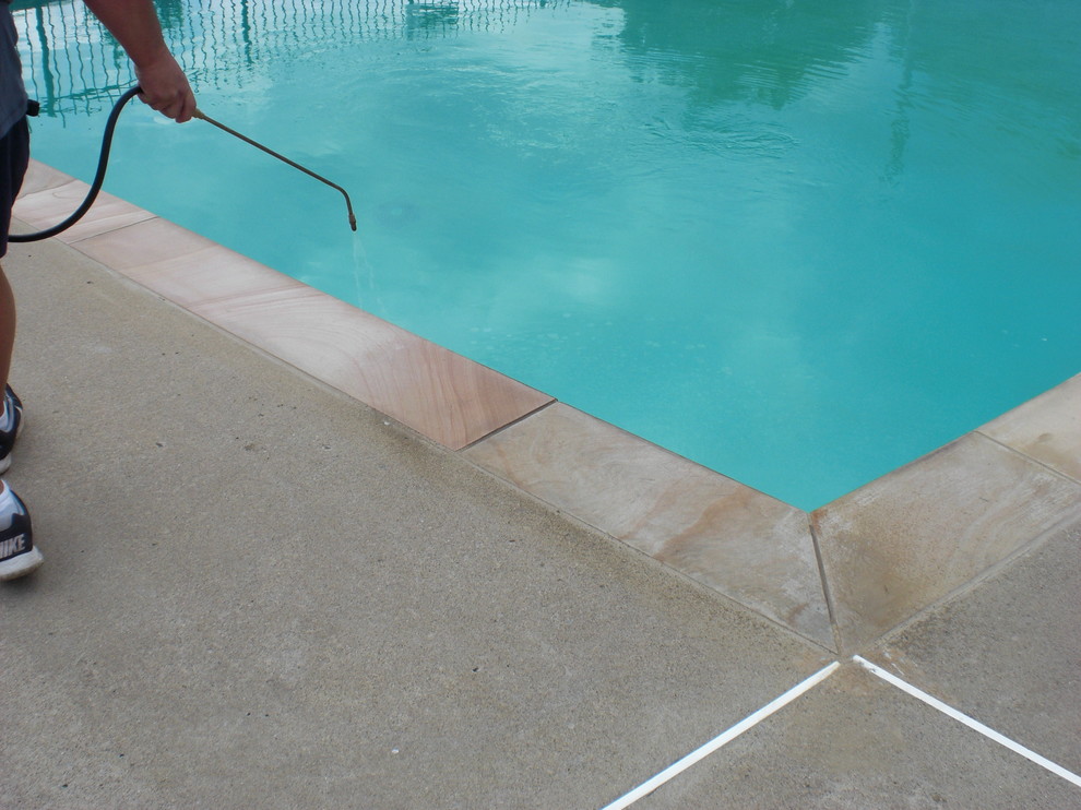 Flagstone Pool Coping with NoShow Waterproofing Pool Other by
