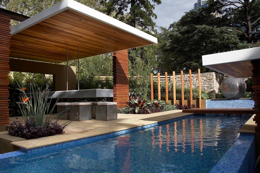Источник вдохновения для домашнего уюта: спортивный, прямоугольный бассейн в современном стиле