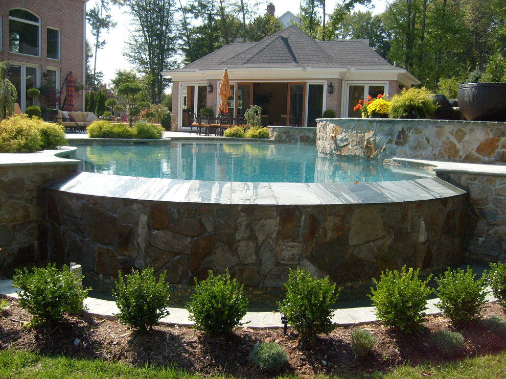 Inspiration for a shabby-chic style pool remodel in Other