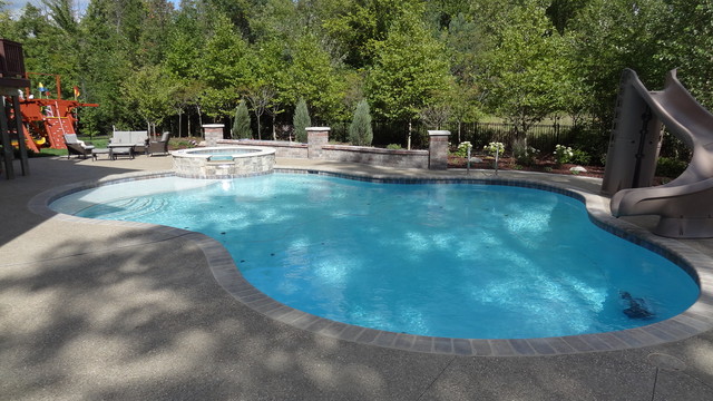 Freeform Pool With Spillover Spa Swimming Pool Hot Tub Detroit