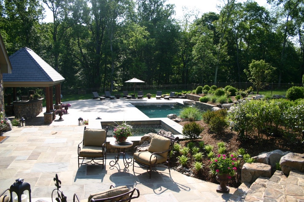 French Country Home Landscape - Traditional - Pool - Baltimore - by ...