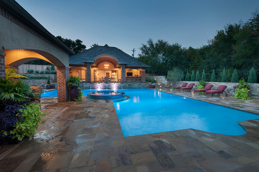 French Inspired Formal Pool Modern Pool Oklahoma City by