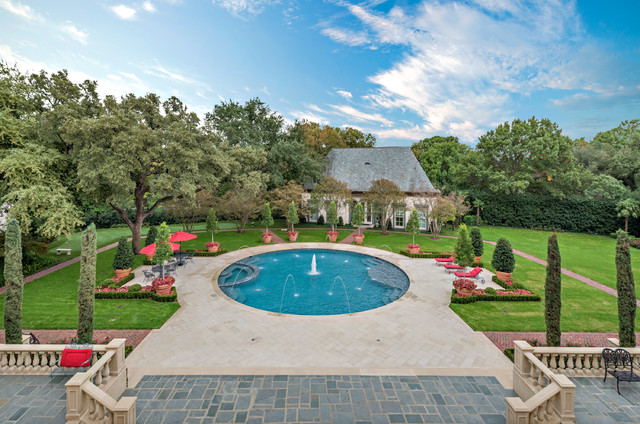 French Meadowbrook Traditional Swimming Pool And Hot Tub Dallas