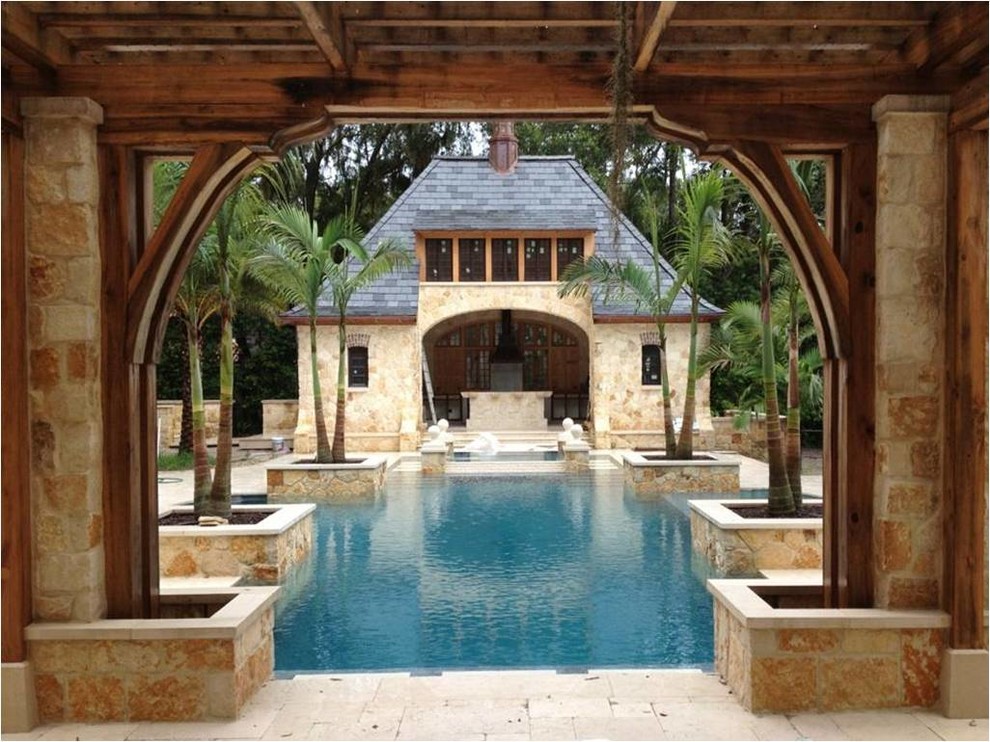 French Normandy Cottage, Tampa, Florida Traditional Pool Tampa
