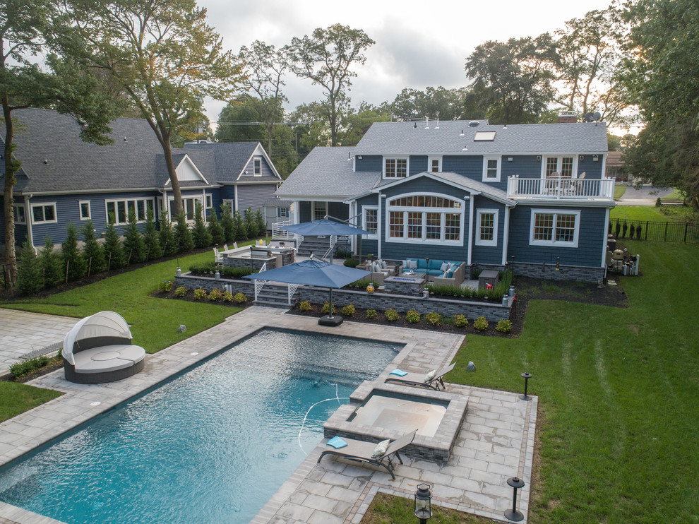 Full Backyard renovation Contemporary Pool New York by Custom Pool Pros POOLS AND