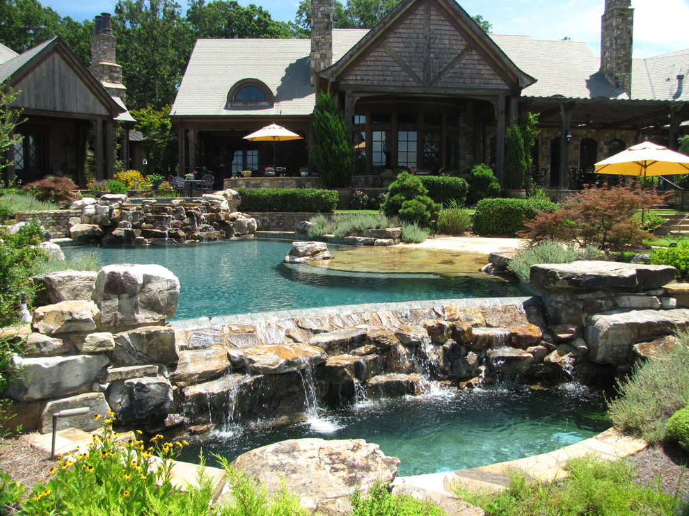 Gainesville Pool Rustic Swimming Pool & Hot Tub Atlanta by
