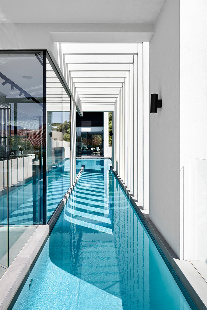 Moderner Pool in individueller Form in Perth