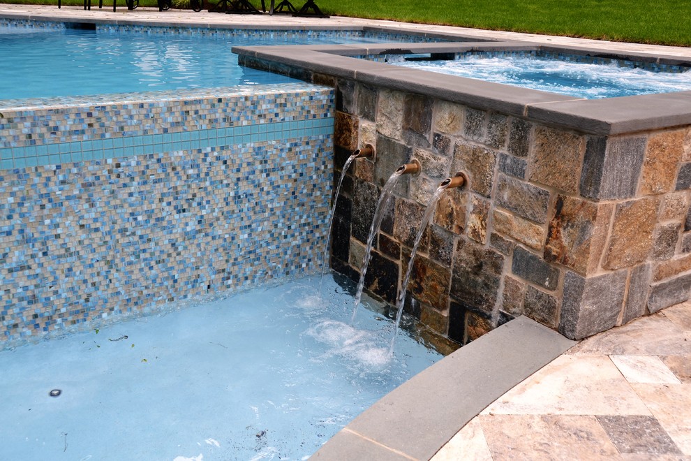 Glass Tile Swimming Pool Design Modern Swimming Pool & Hot Tub