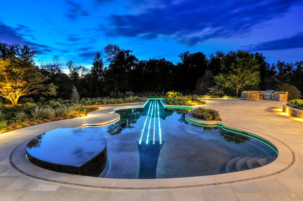 Glass Tile Swimming Pool Designs NJ Eclectic Pool New York by