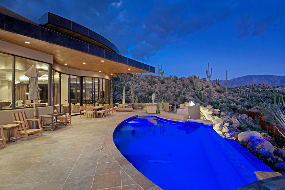 Inspiration for a contemporary pool remodel in Phoenix