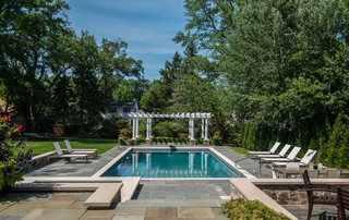 Glen Ellyn Swimming Pool, Spa Inside Pool, Pergola - Traditional - Pool ...