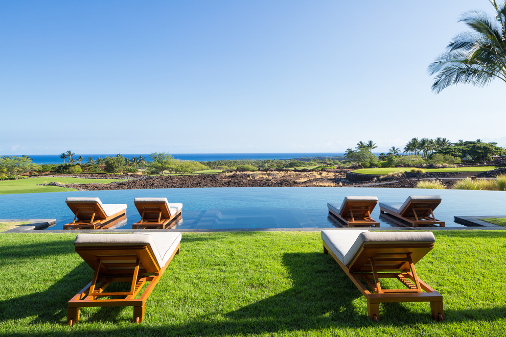 Design ideas for a world-inspired swimming pool in Hawaii.