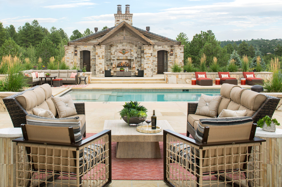 Happy Canyon Pavilion Project Rustic Pool Denver by Sienna