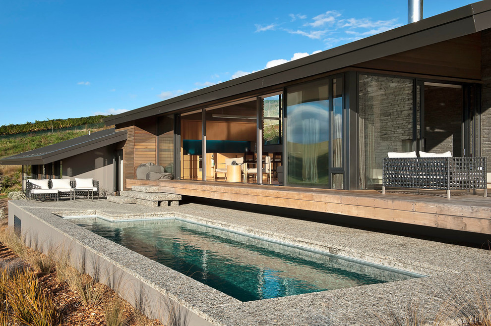 Pool - contemporary rectangular pool idea in Christchurch