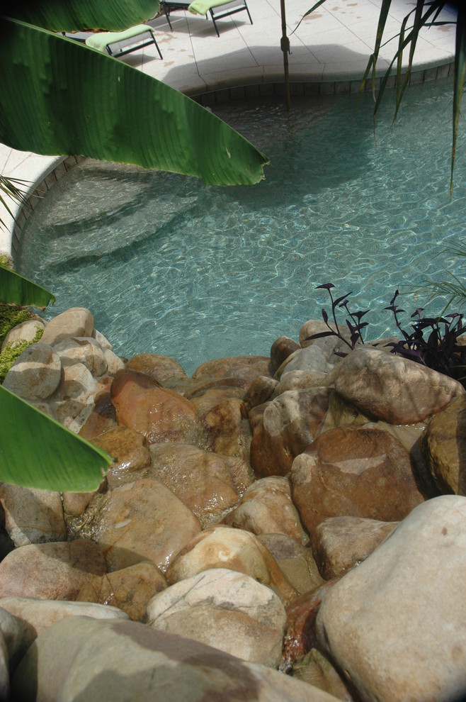 Hidden Slide And Tropical Pool Tropical Pool Atlanta By Hilltop Pools And Spas Inc