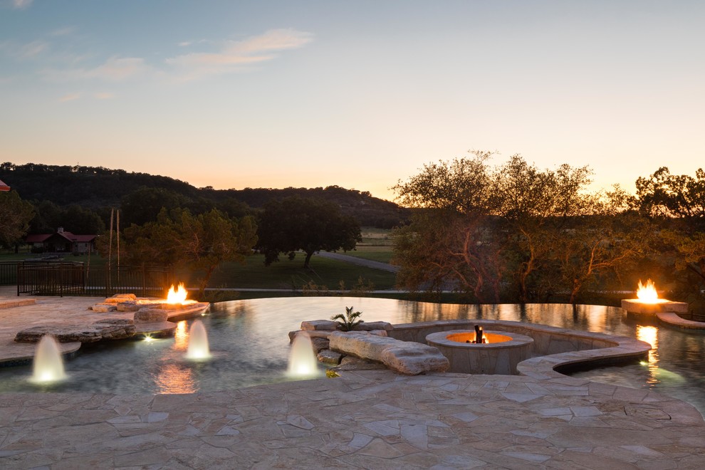 Hill Country Ranch Rustic Pool Austin by Austin Pool Designs