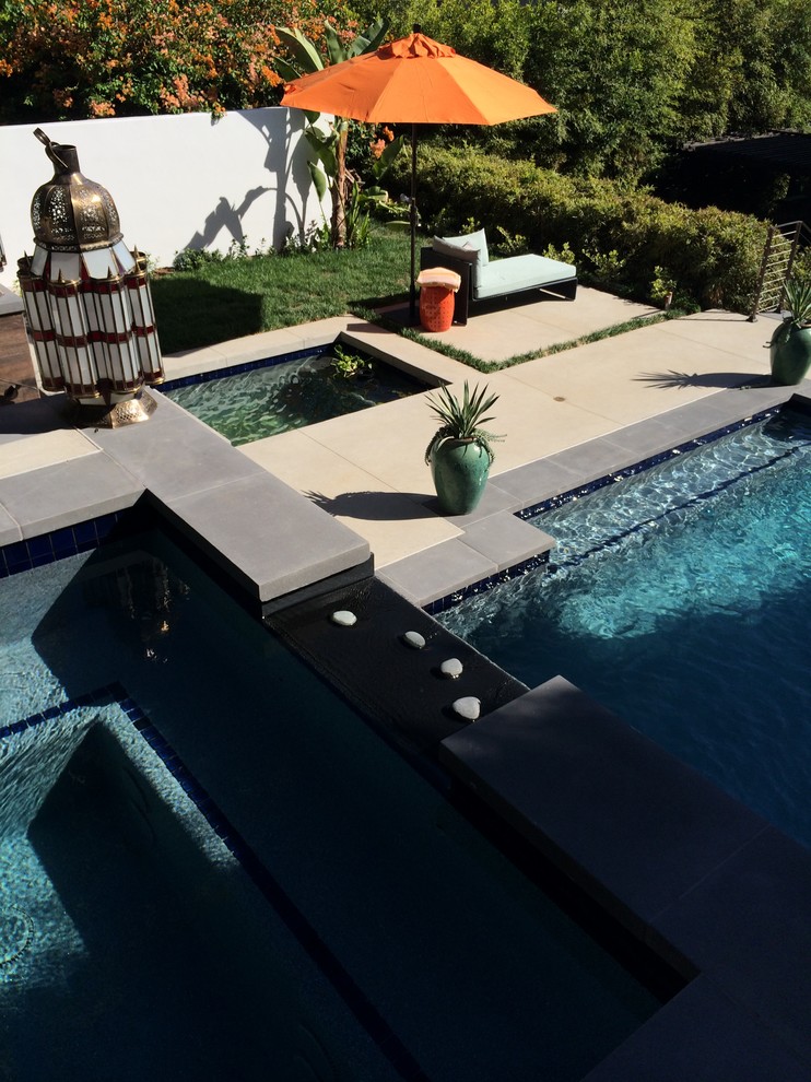 Hillside Pool, Spa & Koi Pond Contemporary Pool Los Angeles by ISLAND POOLS
