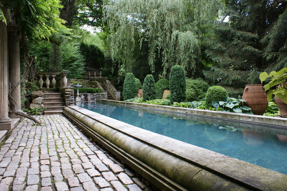 Inspiration for a timeless lap pool remodel in New York