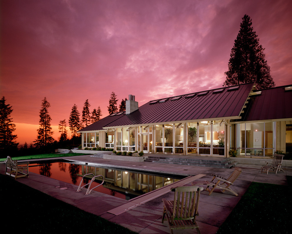 Inspiration for a contemporary pool remodel in Seattle