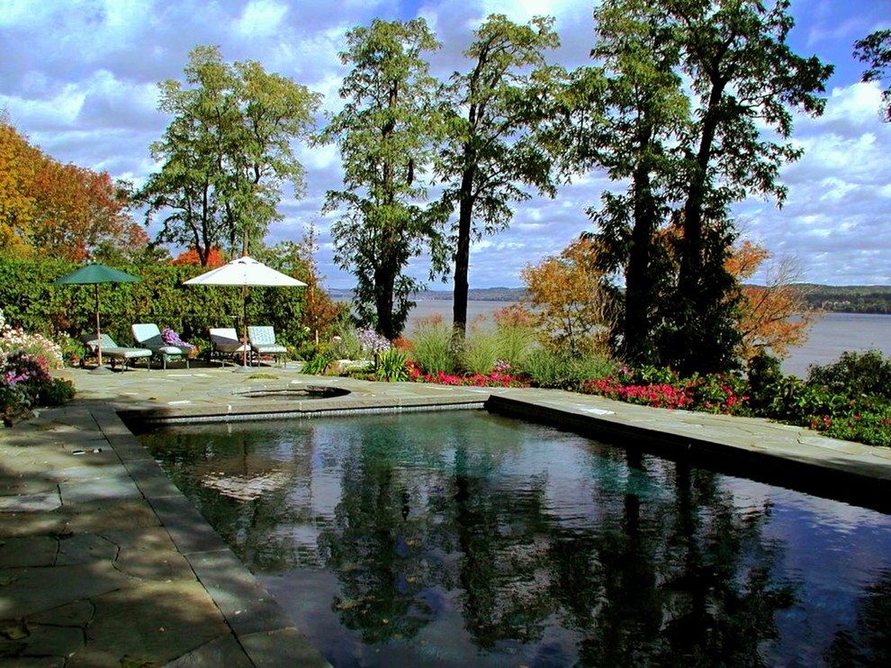 Hudson Valley pool deck and landscaping Traditional Pool New York