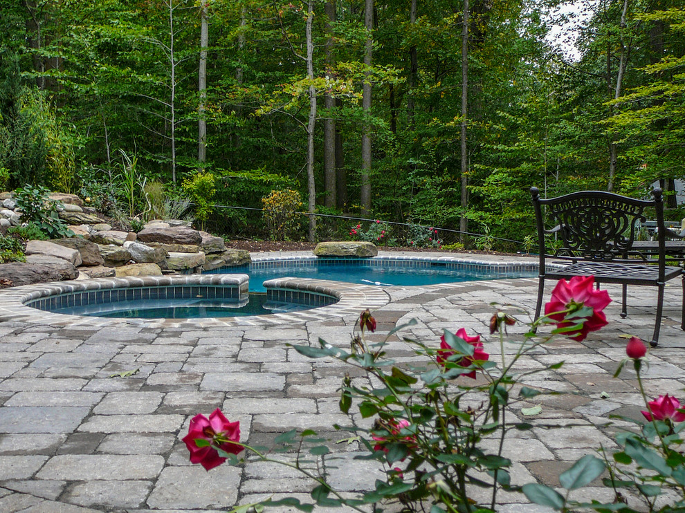 In ground pool with paver patio Rustic Pool New York by GROUNDS