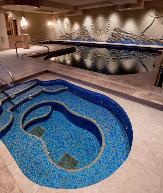 Indoor Pool with Fiber Optic Lighting Mediterranean Pool Calgary