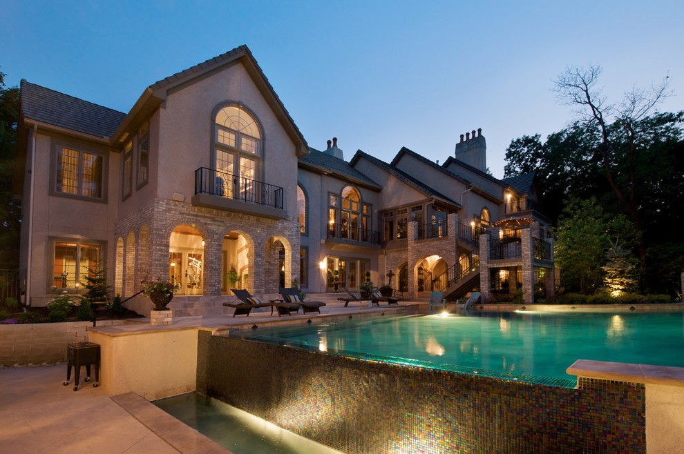 Infinity Edge MultiUse Pool and Spa Contemporary Pool Kansas