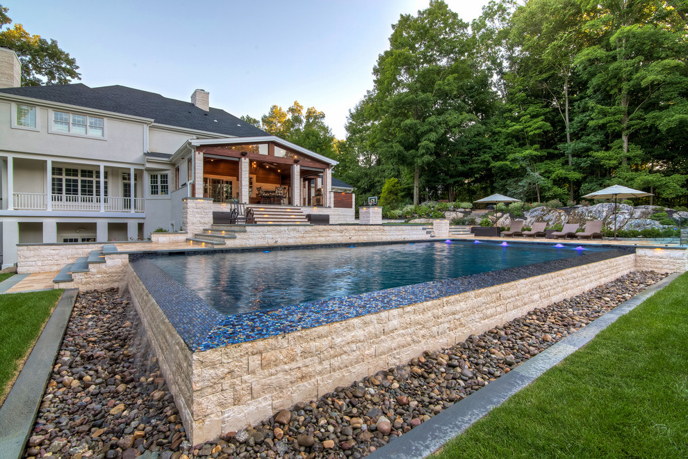 Infinity Edge pool and outdoor living space - Modern - Pool - New York ...