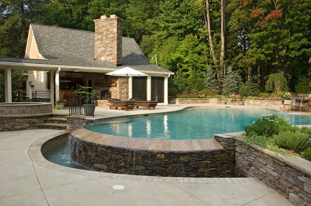 Inground Pool, Spa and Pavilion - Traditional - Pool - Cleveland - by ...