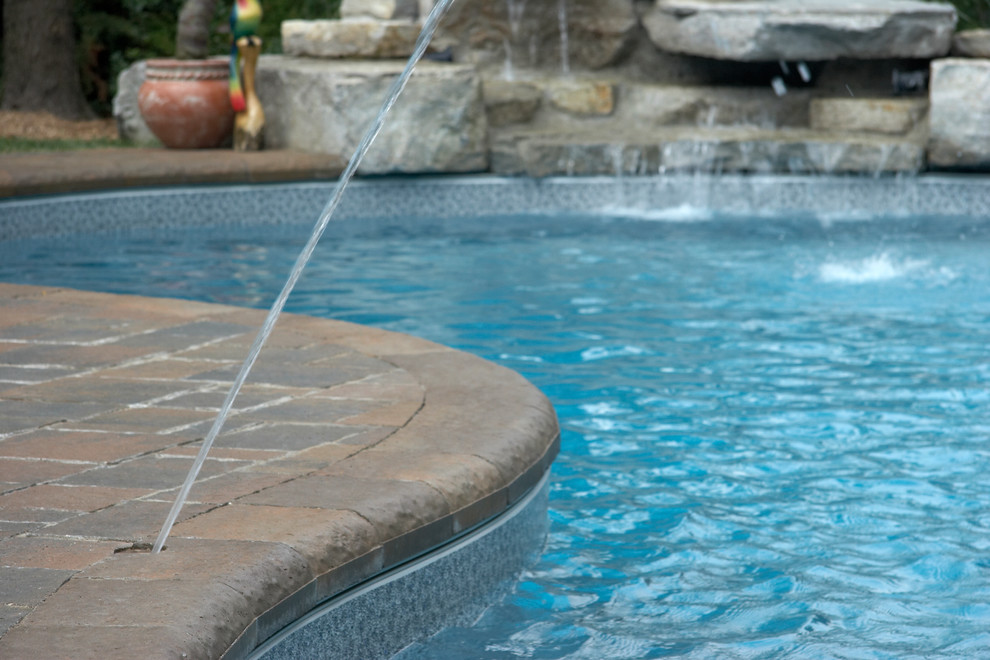 in ground pool fountain