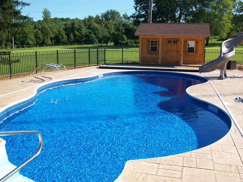 Inground Pool With Pool House Pool Cleveland By Litehouse Pools Houzz