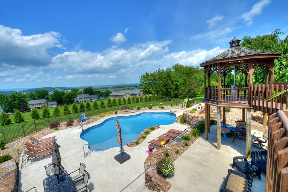 Inground Pool with Slide Traditional Pool Philadelphia by