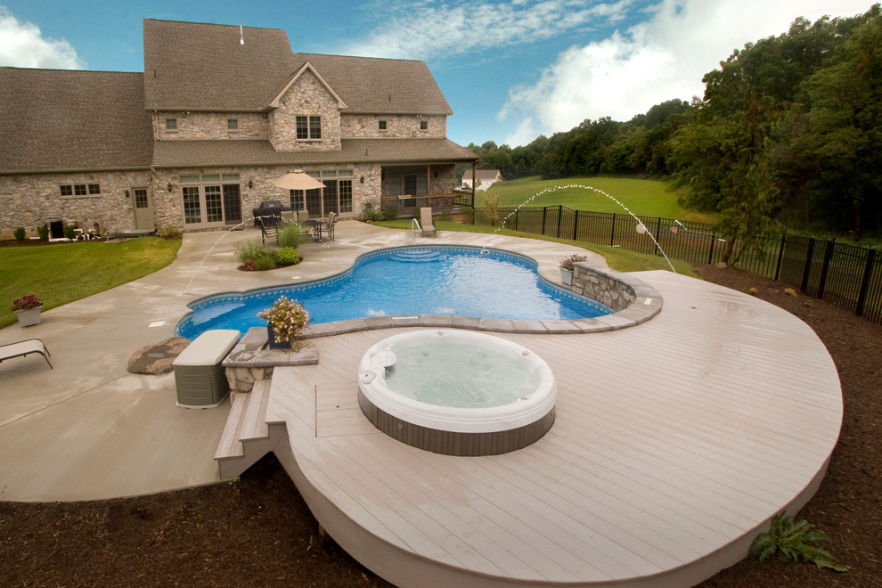 Inground Pool with Spa Traditional Swimming Pool & Hot Tub Other