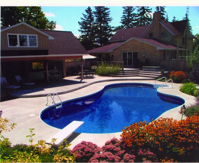 Inground Swimming Pool Projects Transitional Swimming Pool & Hot