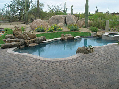 Exemple d'une piscine montagne.