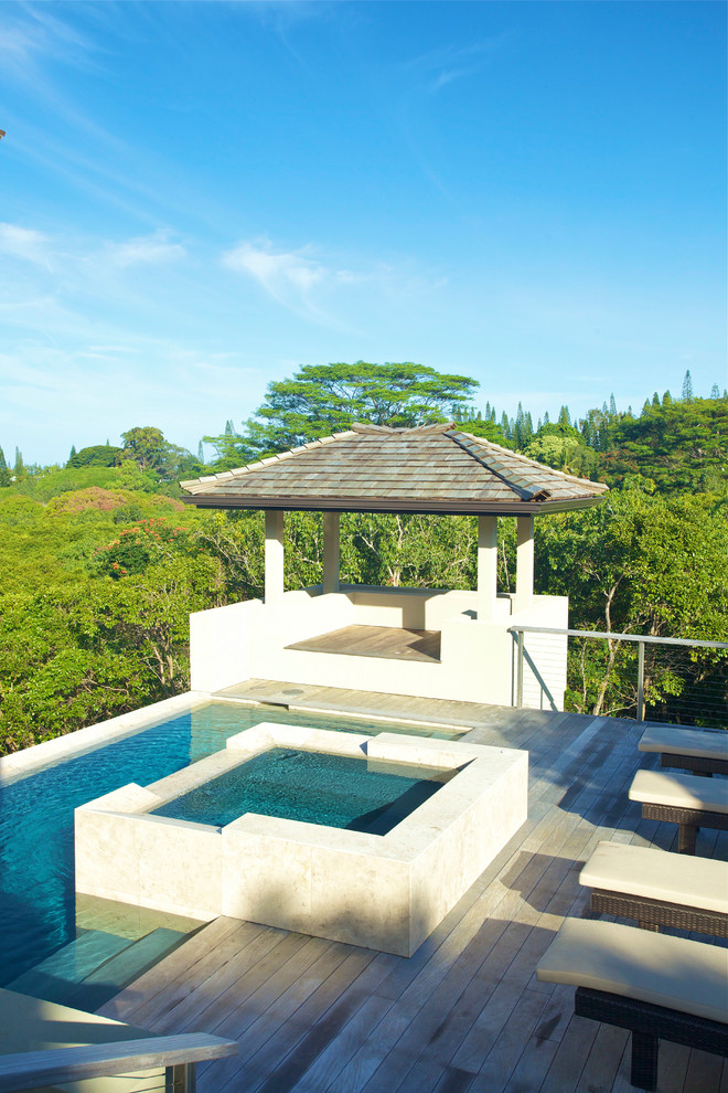 Inspiration for a contemporary pool remodel in Hawaii