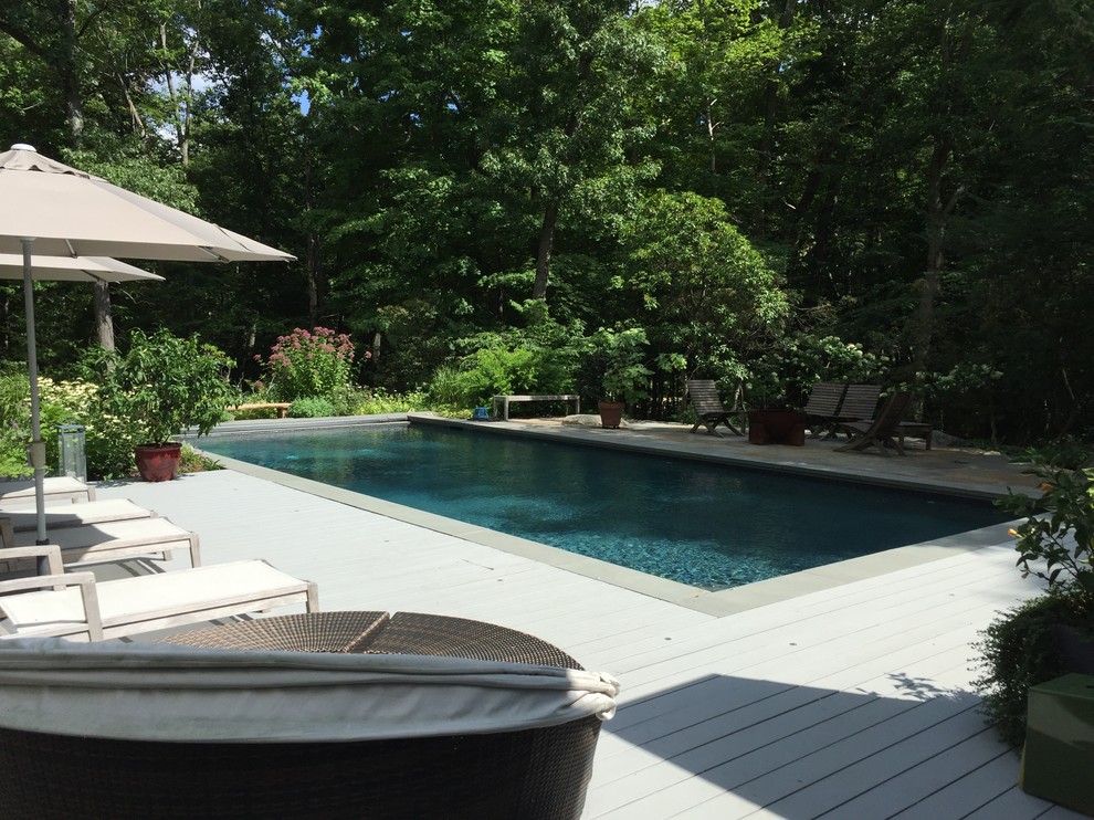 (Irregular) Blue stone, Field Stone Pool Patio Installation Contemporary Pool New York